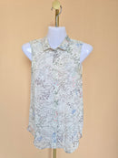 H&M Botanical Print Sleeveless Blouse – Size XS