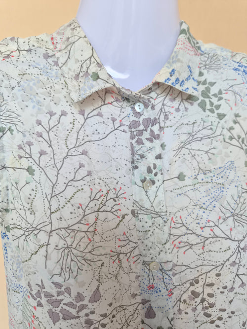 H&M Botanical Print Sleeveless Blouse – Size XS