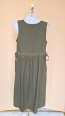 Chawan Olive Green Sleeveless Midi Dress – Approx. S/M