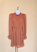 Blu Pepper Rust Shimmer Long-Sleeve Dress – Size S