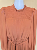 Blu Pepper Rust Shimmer Long-Sleeve Dress – Size S