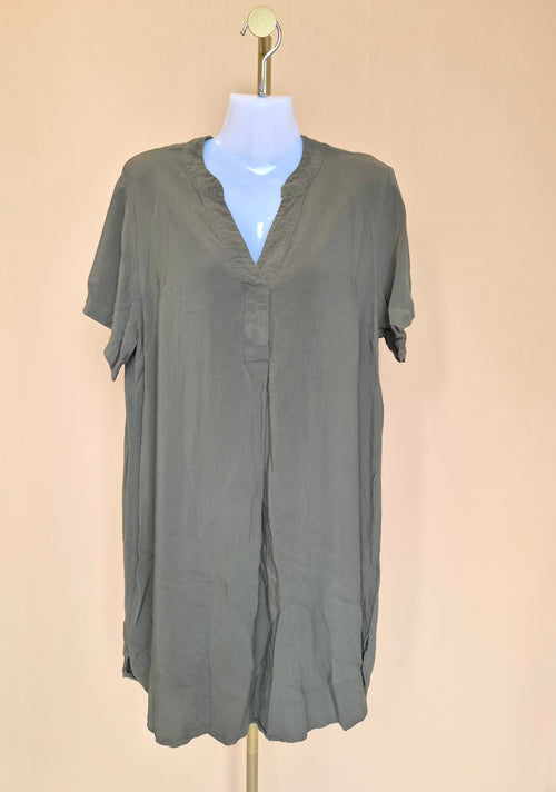 H&M Olive Green Relaxed Shirt Dress – Size S