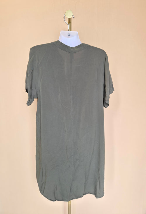 H&M Olive Green Relaxed Shirt Dress – Size S
