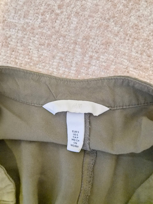 H&M Olive Green Relaxed Shirt Dress – Size S