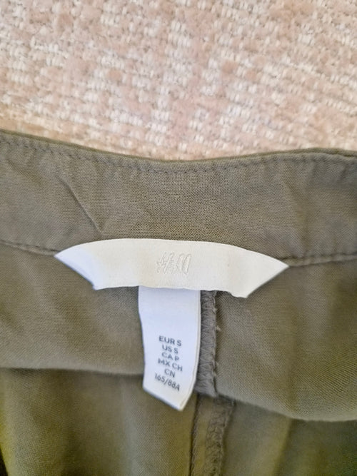 H&M Olive Green Relaxed Shirt Dress – Size S