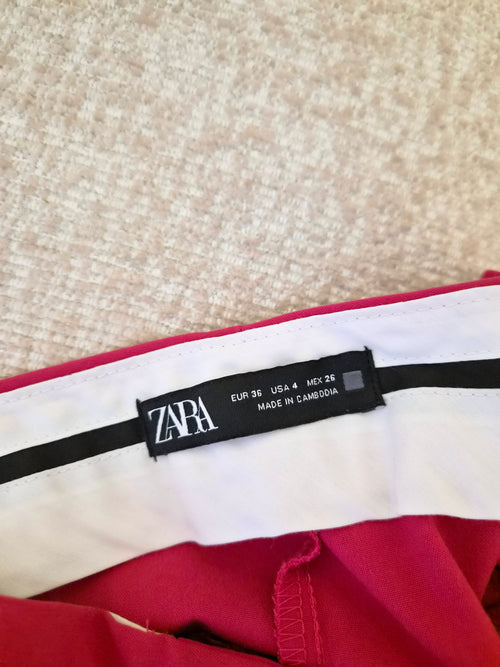 ZARA Fuchsia Pink Tailored Trousers – Size S (EUR 36)