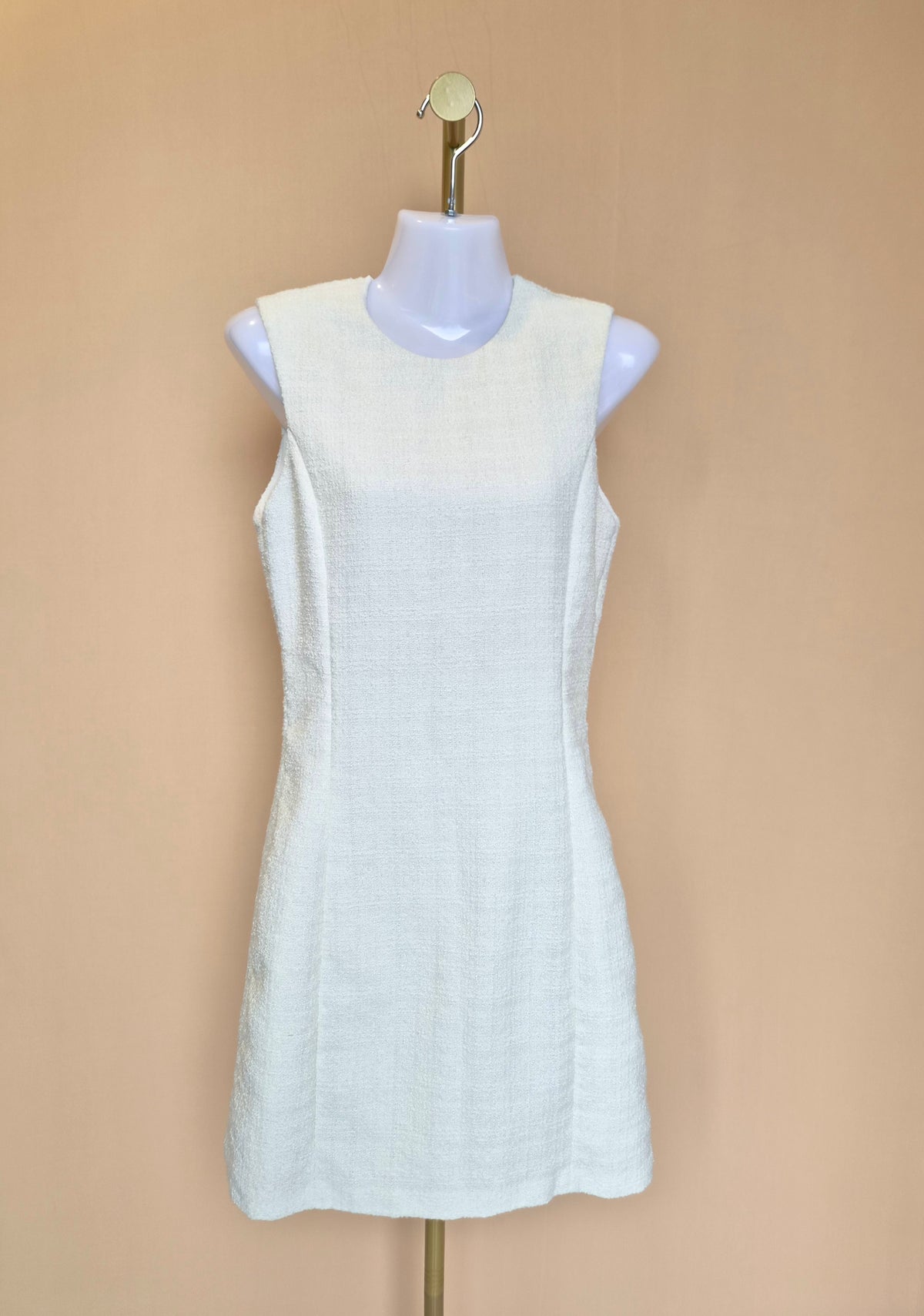 H&M Ivory Textured Sleeveless Dress – Size XS (EUR 34)