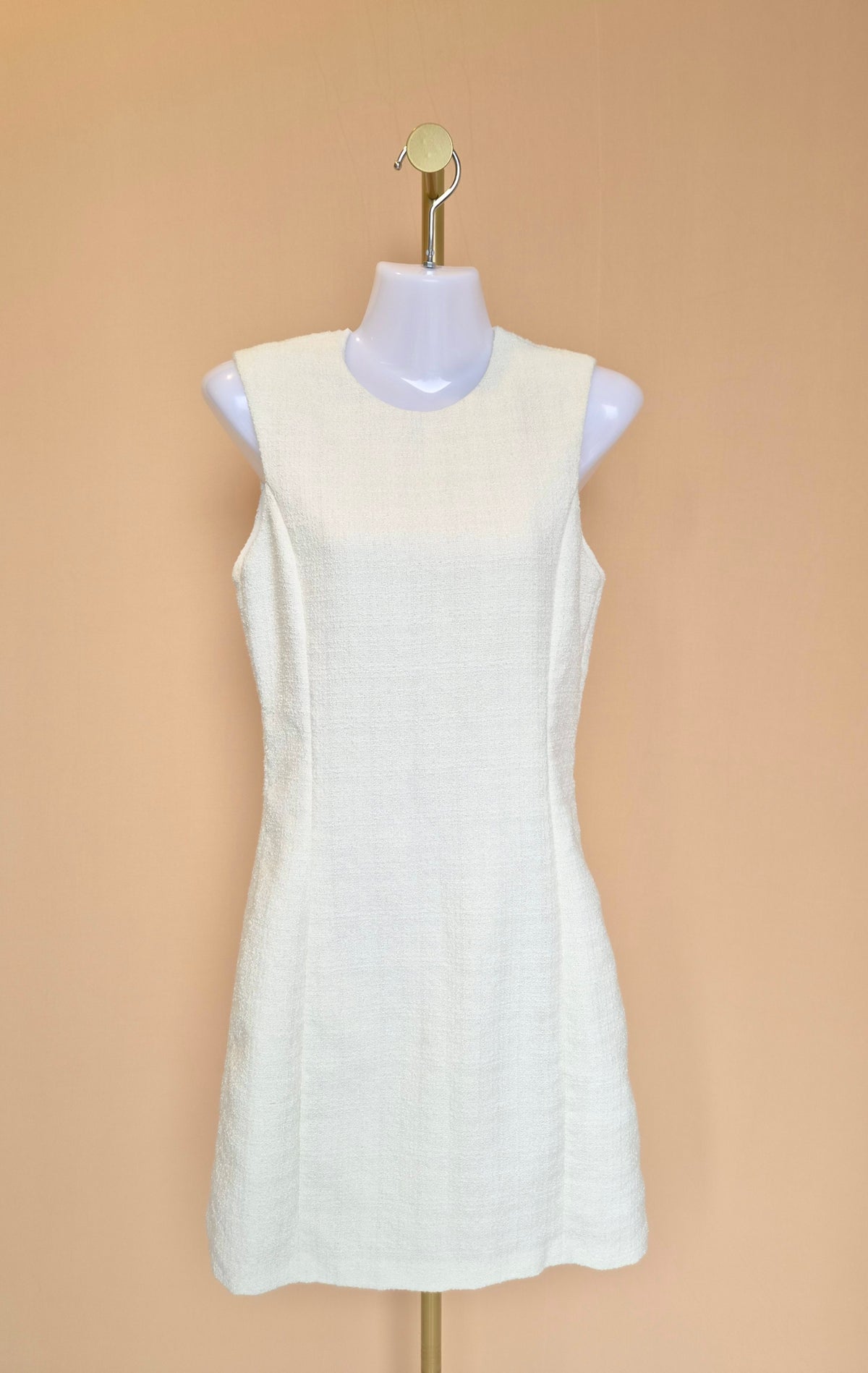 H&M Ivory Textured Sleeveless Dress – Size XS (EUR 34)