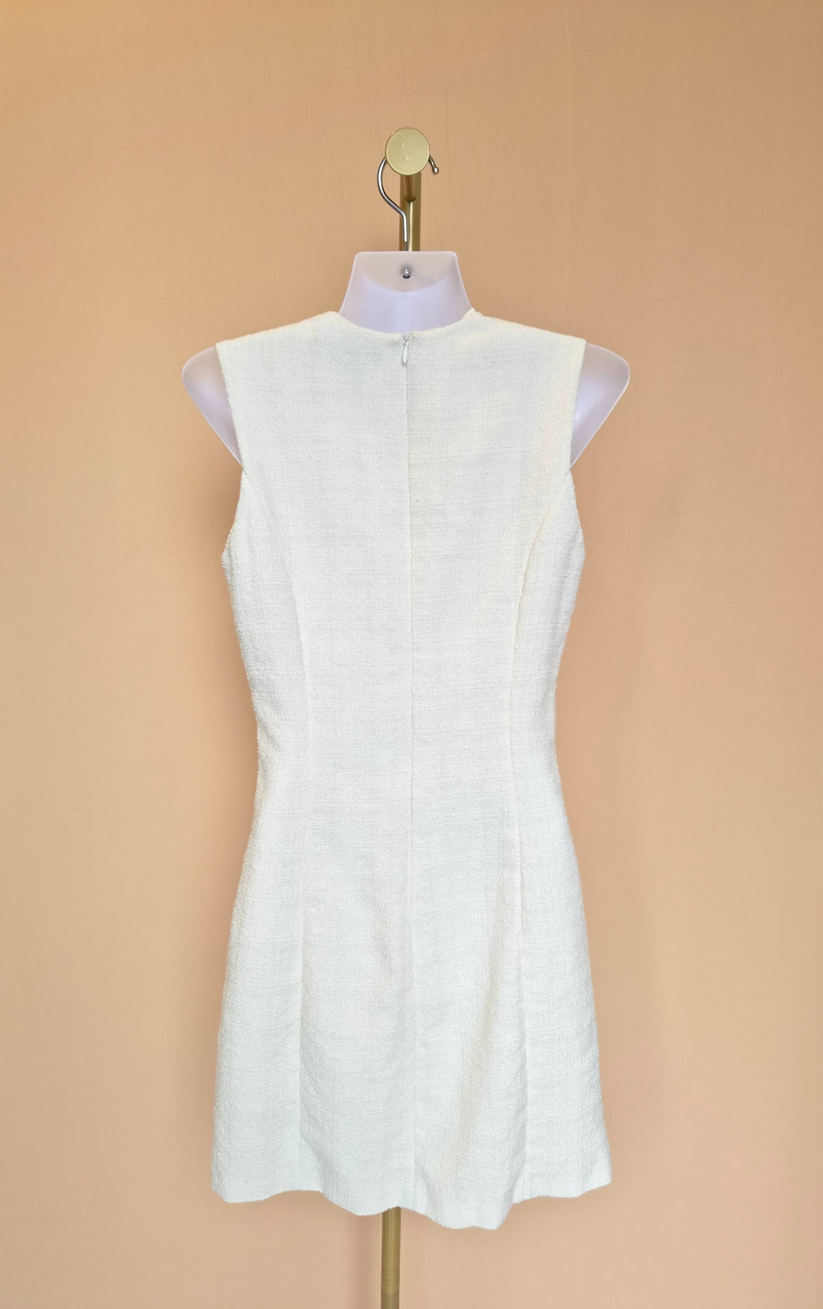 H&M Ivory Textured Sleeveless Dress – Size XS (EUR 34)