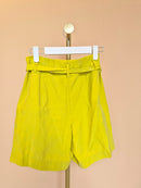 Ann Taylor Factory Chartreuse Belted Shorts – Size XS