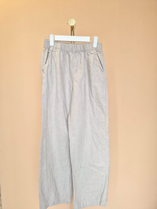 UNIQLO Beige Cotton Wide-Leg Pants – Size M