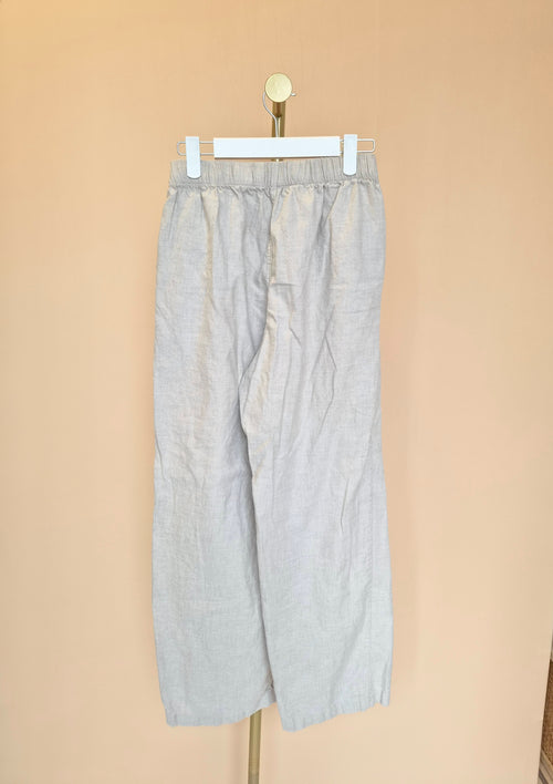 UNIQLO Beige Cotton Wide-Leg Pants – Size M