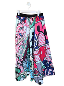 Colorful Pop Art Pleated Midi Skirt