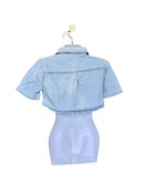 SHEIN Light Wash Cropped Denim Jacket – Size XS