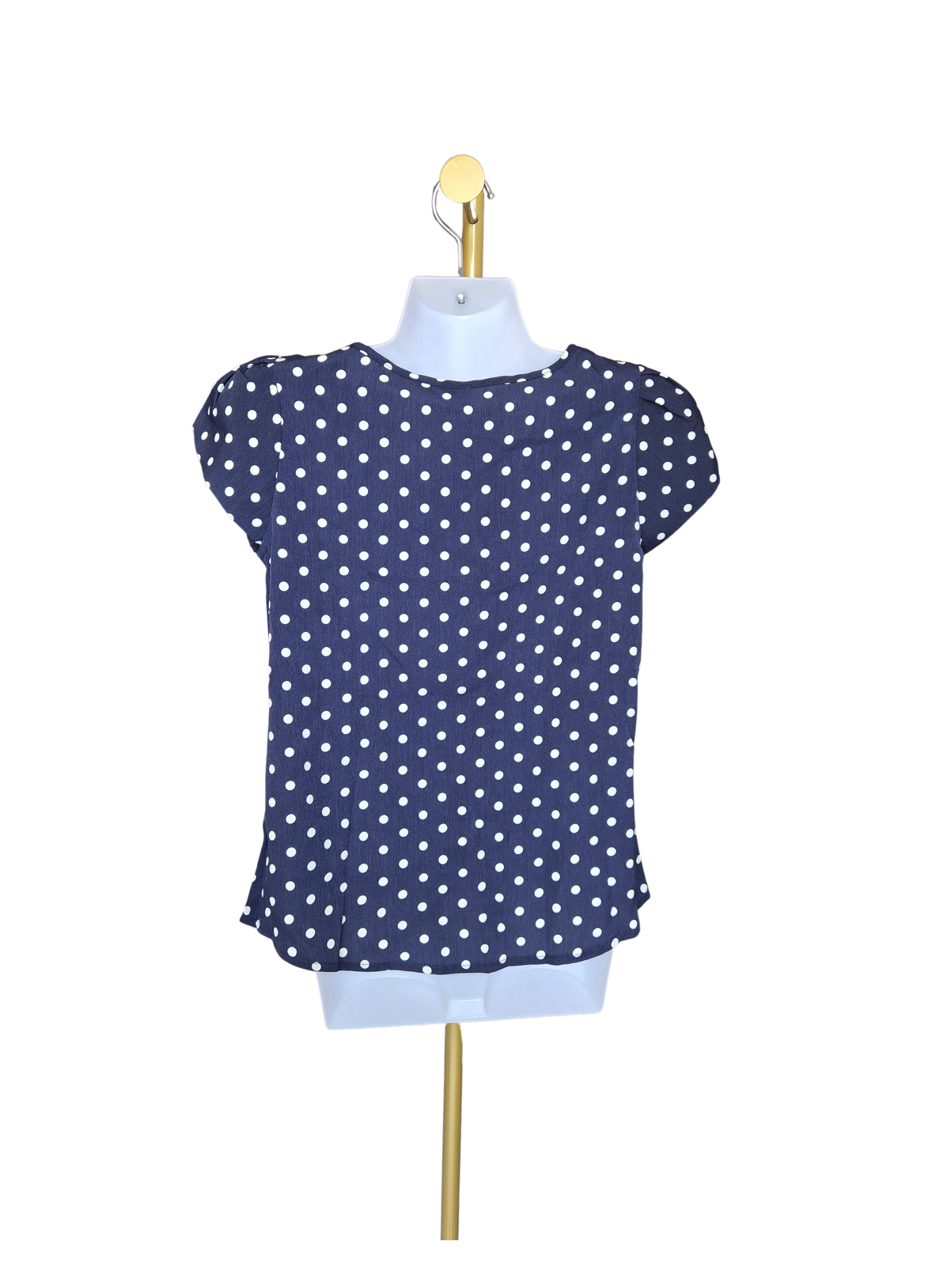 SHEIN Navy Polka Dot Blouse – Size XS