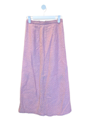 Vintage-Inspired Pink Textured A-Line Midi Skirt