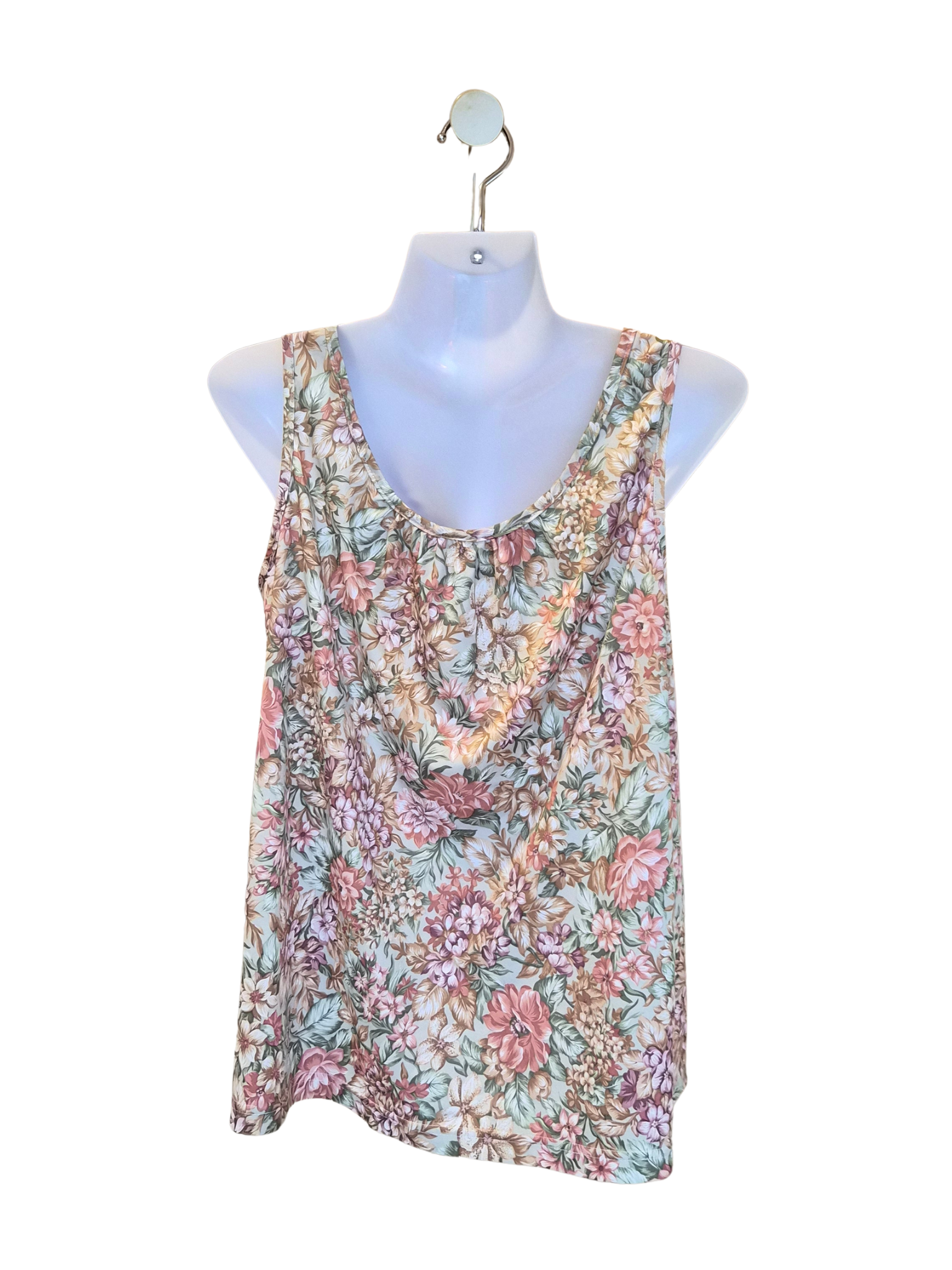 Vintage Floral Sleeveless Tank Top