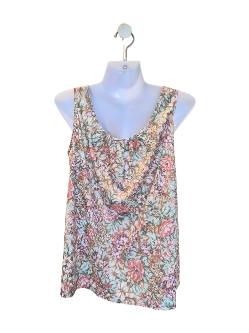 Vintage Floral Sleeveless Tank Top