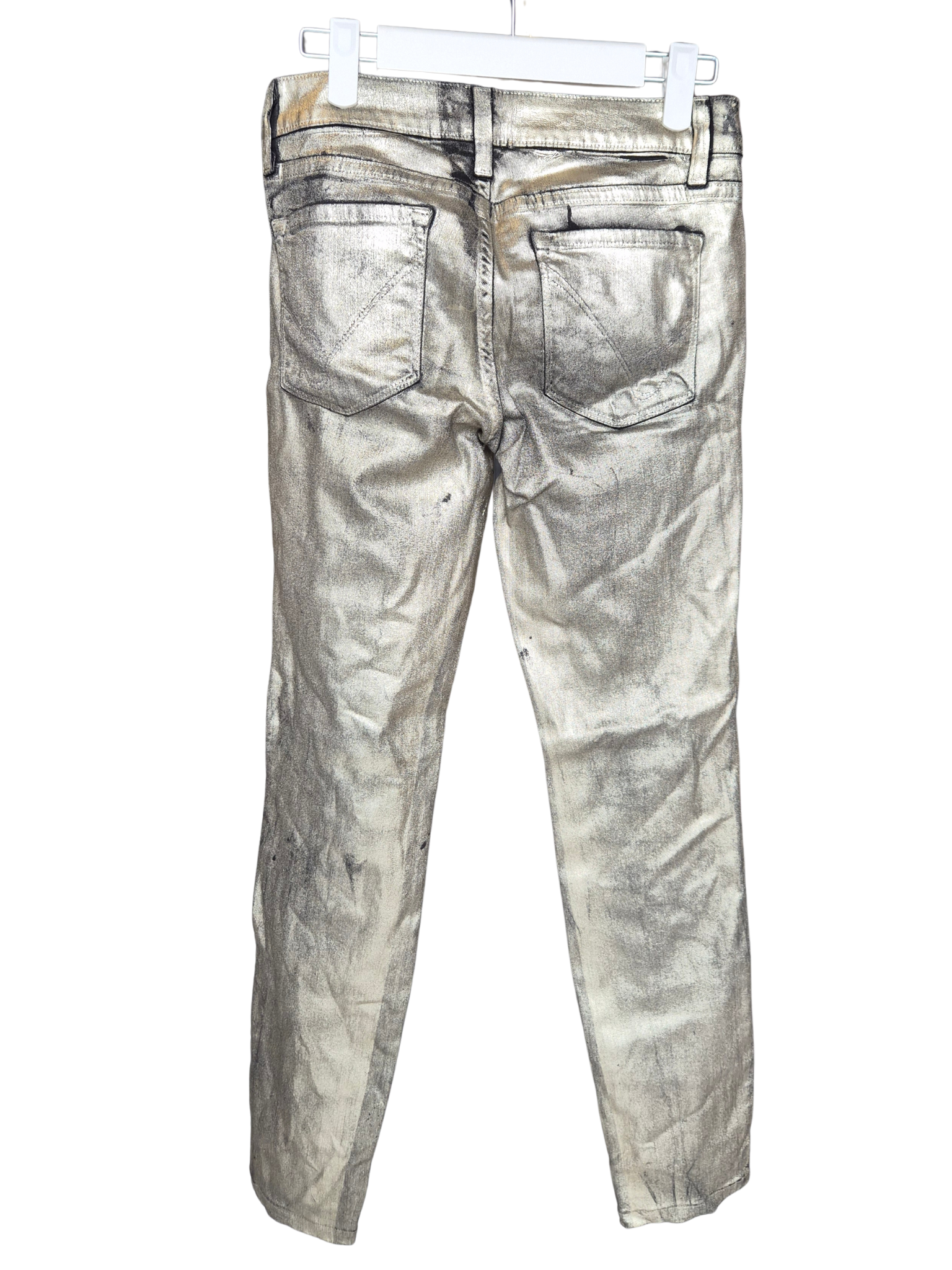 Bebe Metallic Gold Coated Skinny Jeans – Size 27 (US)