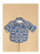 Handmade Blue Print Shirt & Shorts Set – Size 1–2