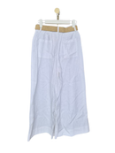 MANGO White Linen-Blend Wide Leg Trousers – Size XS (Brand New)