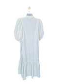 Cream Puff Sleeve Button-Front Midi Dress Free Size