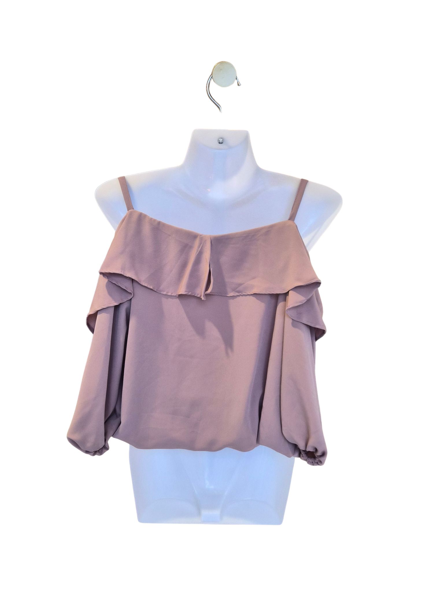 Mauve Off-Shoulder Ruffle Blouse