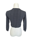 Black & White Textured Cropped Cardigan – Size XS / S