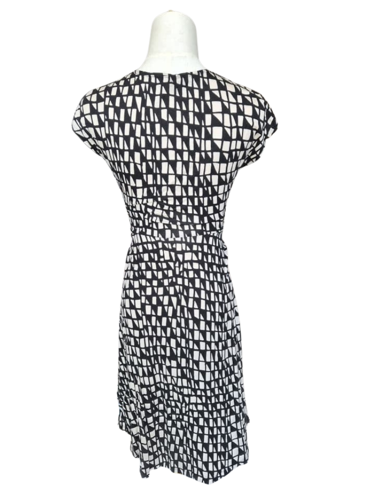 DKNY Geometric Print Wrap Dress (Petite XS)