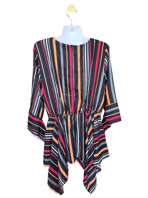 Multicolour Striped Asymmetrical Blouse