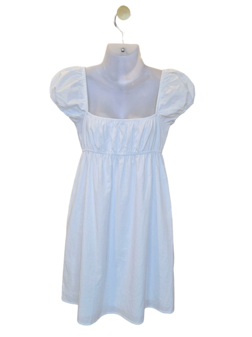 H&M White Puff Sleeve Mini Dress