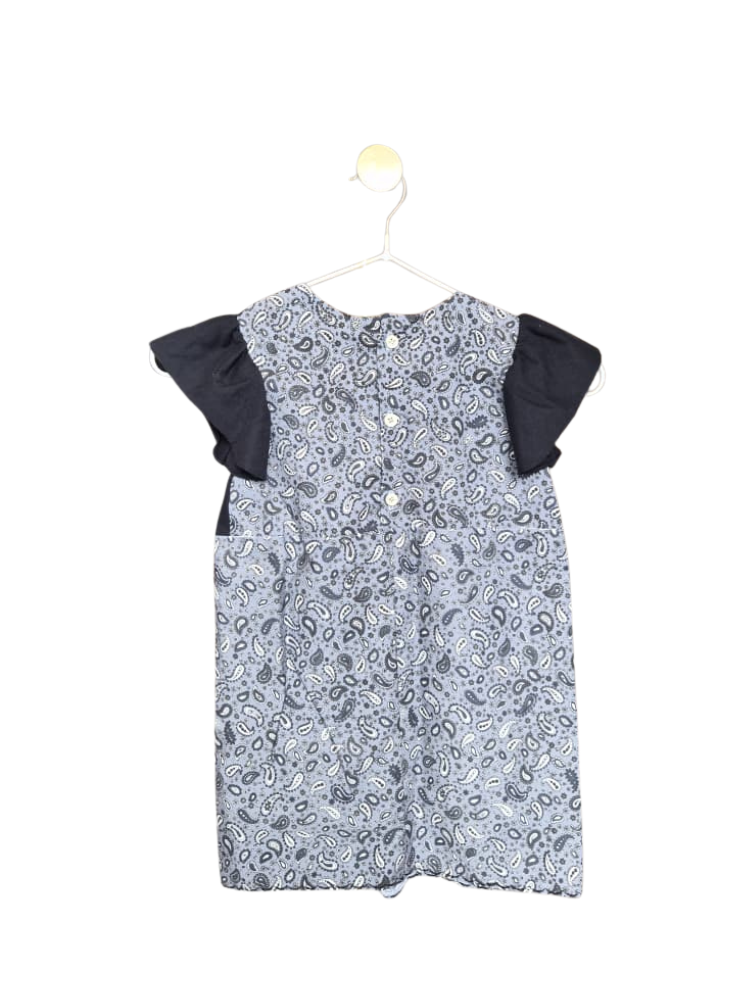 Handmade Paisley Flutter Sleeve Dress – Size 2–3 Years