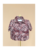 Handmade Maroon Print Shirt & Navy Shorts Set – Size 1–2