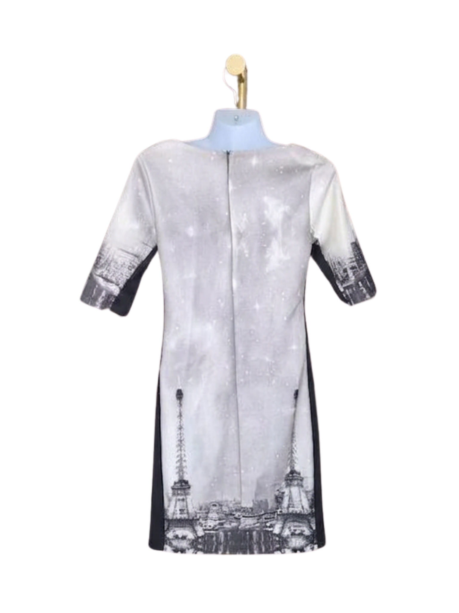 Paris Eiffel Tower Print Shift Dress – Size S (Estimated)