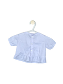 Handmade Baby Blue Lace Collar Blouse (0–6 Months)