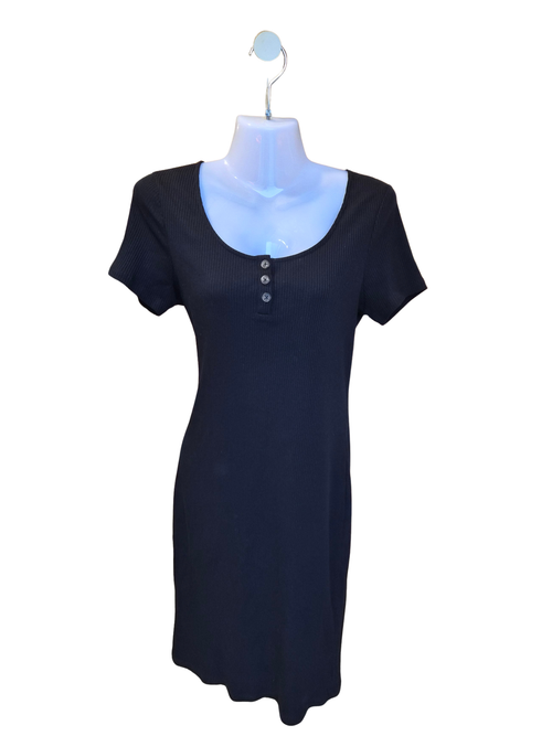 Cotton On Black Ribbed Bodycon Dress – Size M