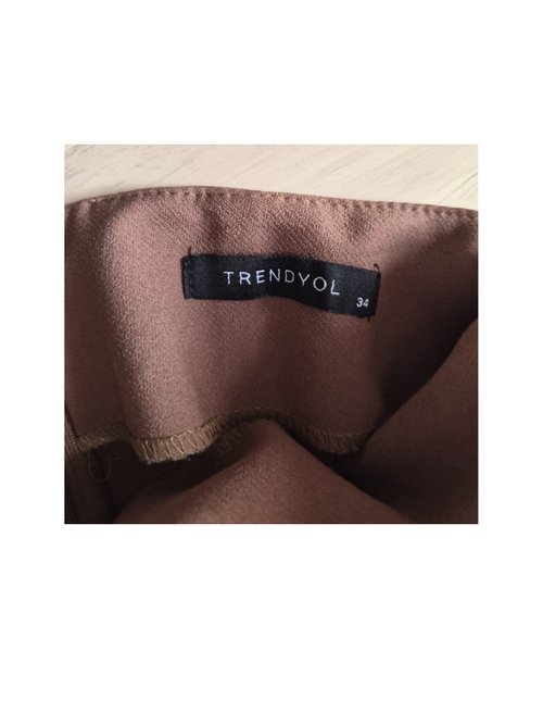 Trendyol Mocha Wrap Mini Skirt – Size XS (EU 34)