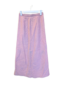 Vintage-Inspired Pink Textured A-Line Midi Skirt