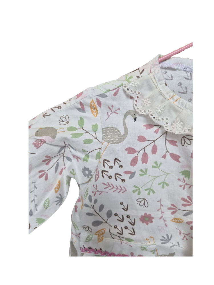 Handmade Woodland Print Baby Blouse (1–2 Years)