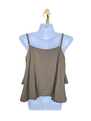 Olive Layered Flowy Cami Top – Size S (Estimated)