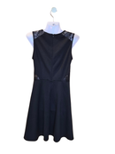 Black Fit & Flare Dress with Lace Details – Size S