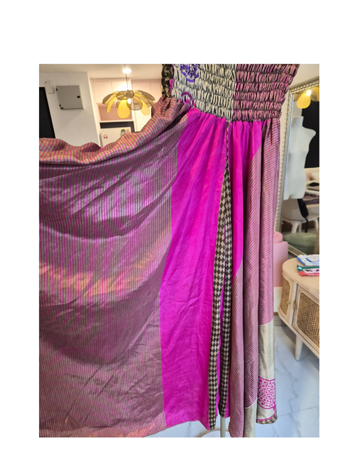 Handmade 100% Silk Convertible Maxi Skirt / Strapless Dress
