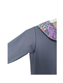 Handmade Grey Dress with Batik Collar (2–3 Years)