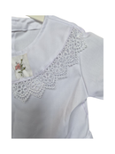 Handmade Baby Blue Lace Collar Blouse (0–6 Months)