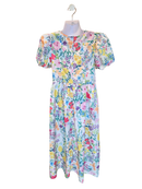 Lovito Floral Puff Sleeve Midi Dress