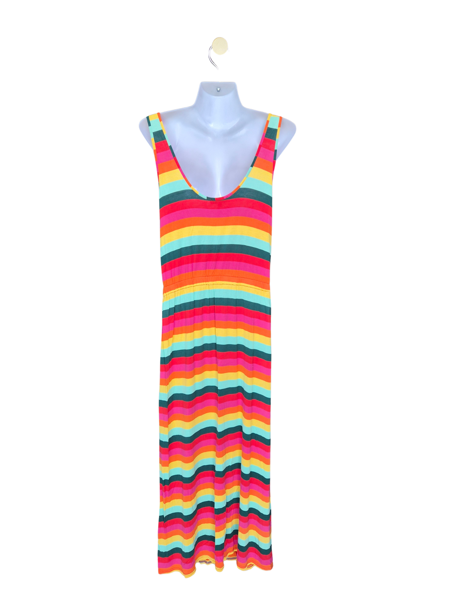 Warehouse Rainbow Stripe Maxi Dress Size 8 /S