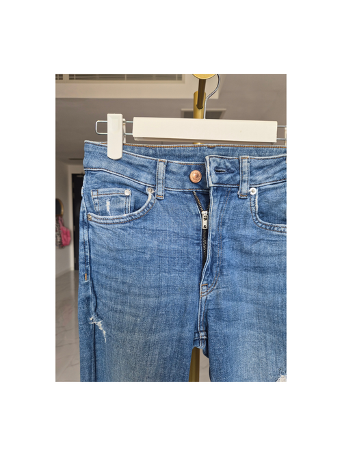 &Denim High Waist Distressed Skinny Jeans – Size 25