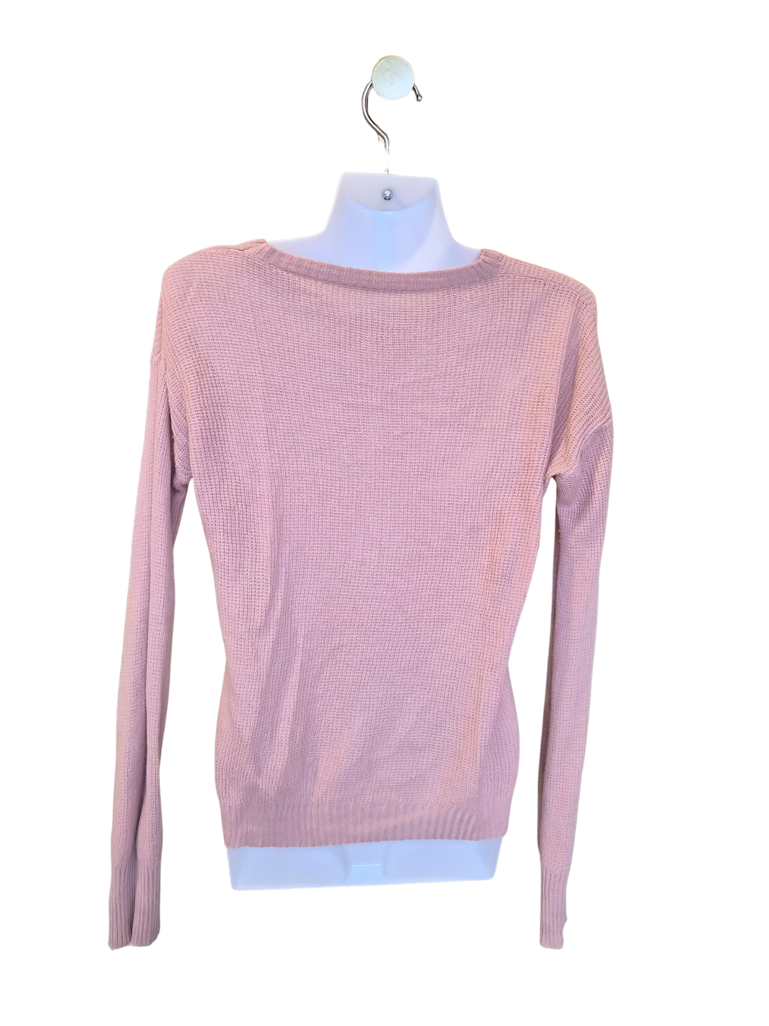 Soft Pink Waffle Knit Sweater – Size S (estimated)