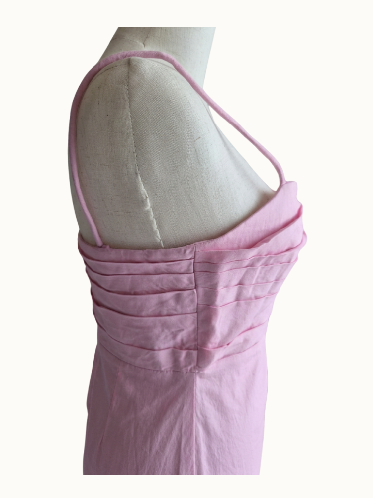 Aje Pink Linen Blend Mini Dress – Size AU 6 (XS)