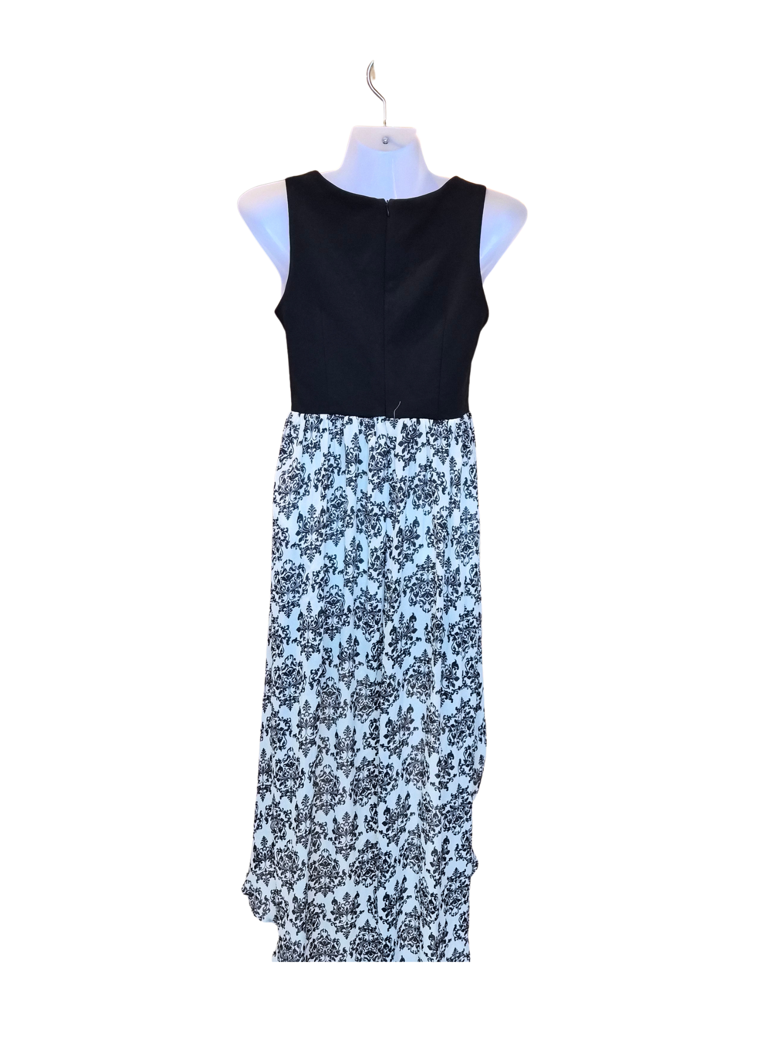 Kitschen Black & White Damask High-Low Dress